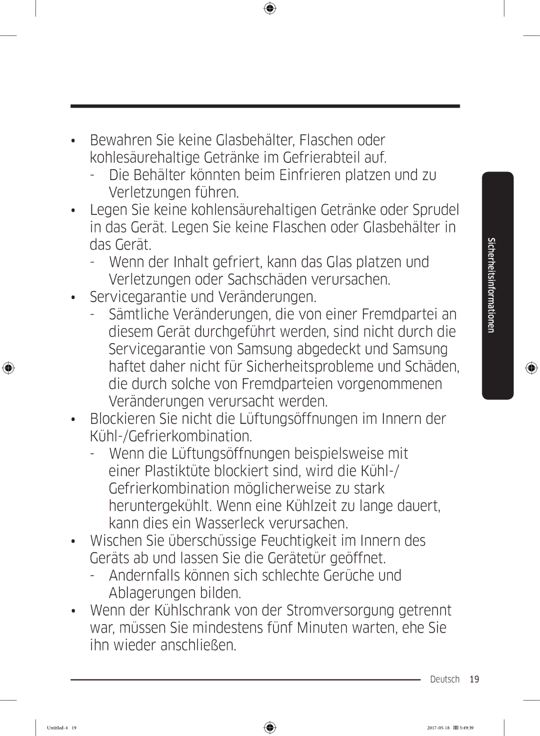 Samsung RB38M7998S4/EF, RB38K7998S4/EF, RL37J501MSA/EG manual Deutsch  